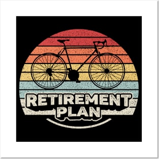 Retro Vintage Bike Retirement Plan Bicycle Biking Bike Lover Gift Cyclist Gift Bicycle Lovers Posters and Art